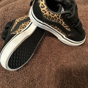 Leopard Print and Black Vans